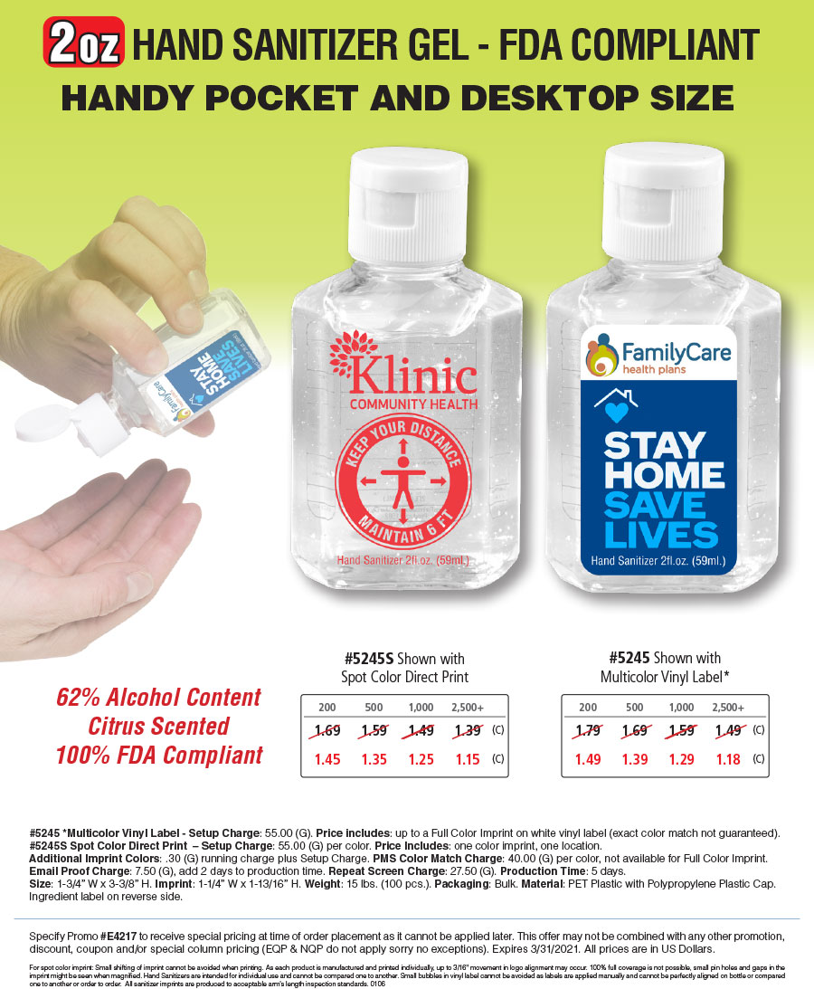 #5245 2 oz Sanitizer Bottle