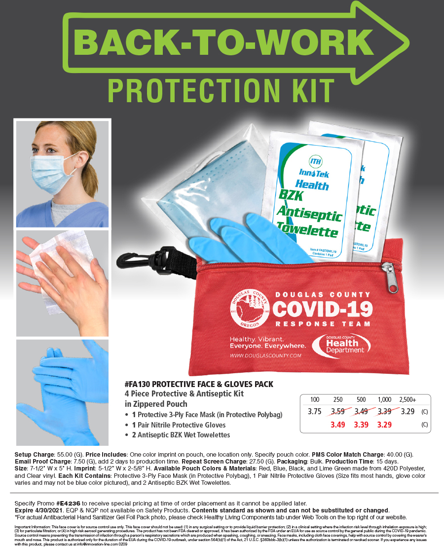 FA130 Protective Face & Gloves Pack