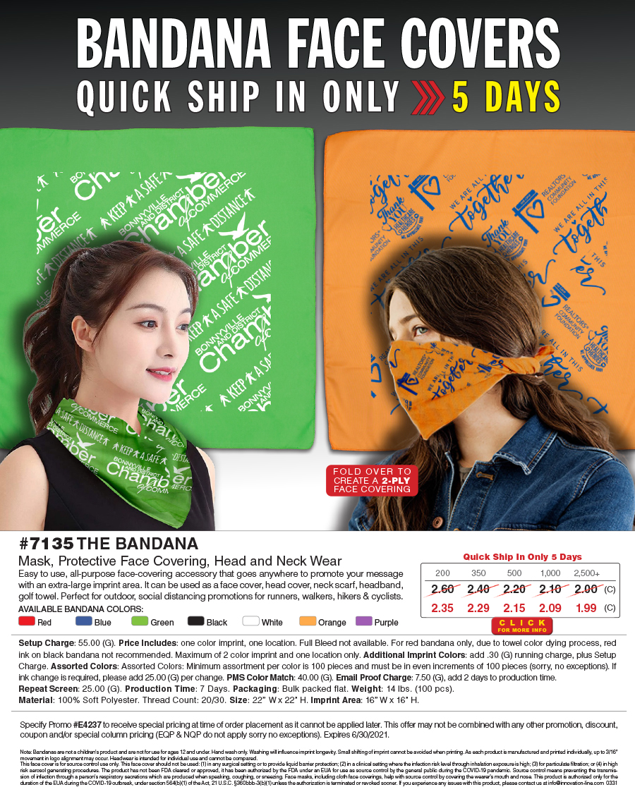 #7135 Mask, Face Covering, Headwear and Neck Gaiter