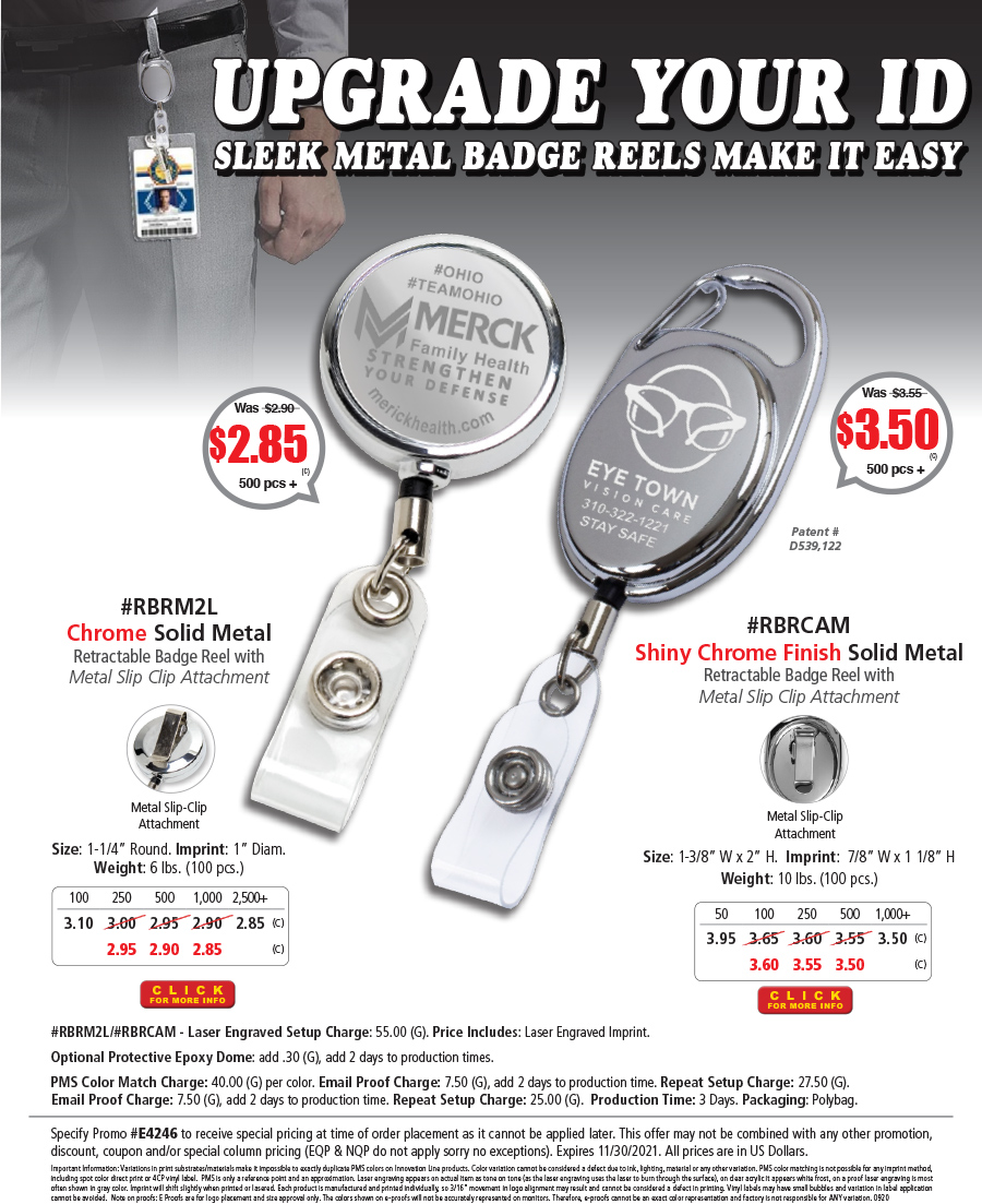 RBRM2L RBRCAM Metal Retractable Badge Reel