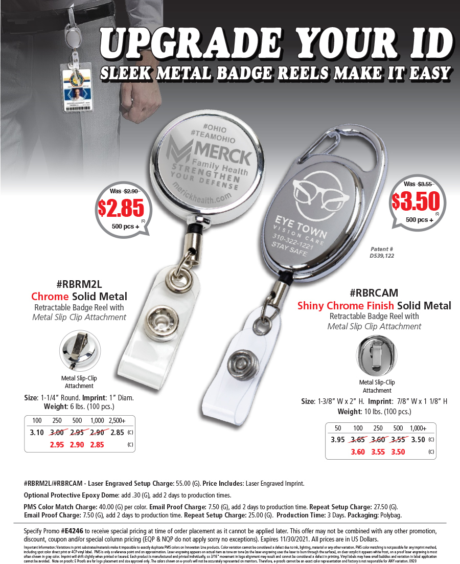 RBRM2L RBRCAM Metal Retractable Badge Reel