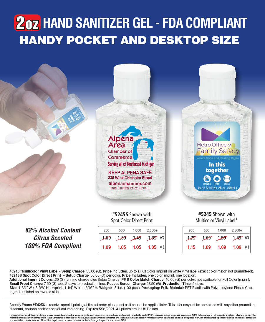 #5245 2 oz Sanitizer Bottle