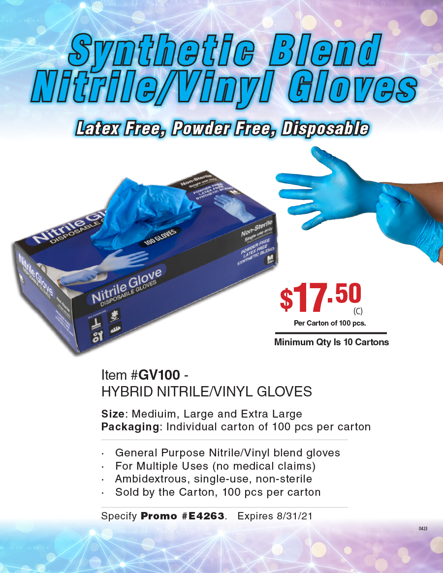 GV100 - Hybird Nitrile-Vinyl Gloves