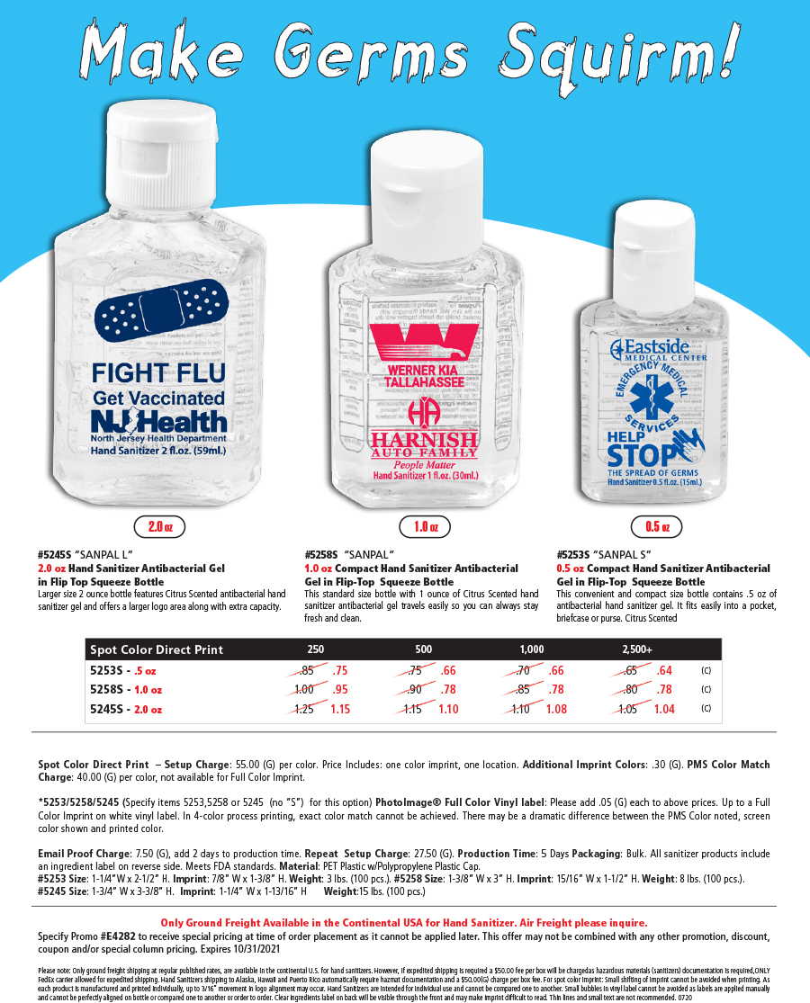 5245S 5258S 5253S Hand Sanitizers