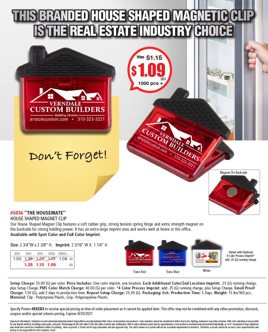 5036 The Housemate - House Shaped Magnet Clip