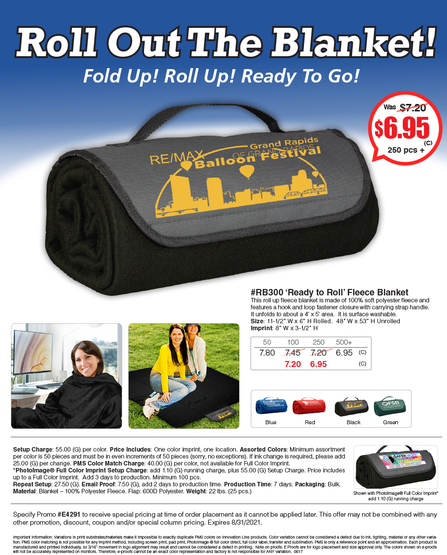 RB300 Ready to Roll Fleece Blanket