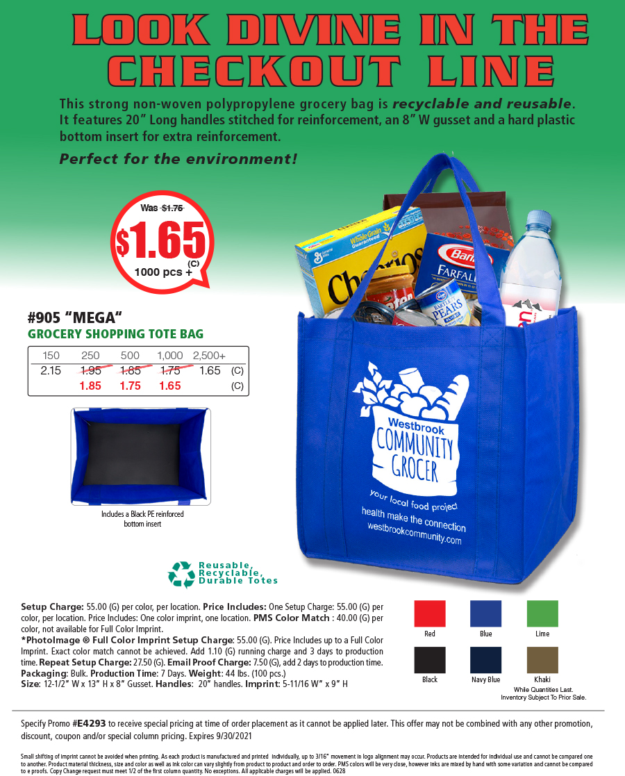 #905 80GSM Reusable Grocery Totes