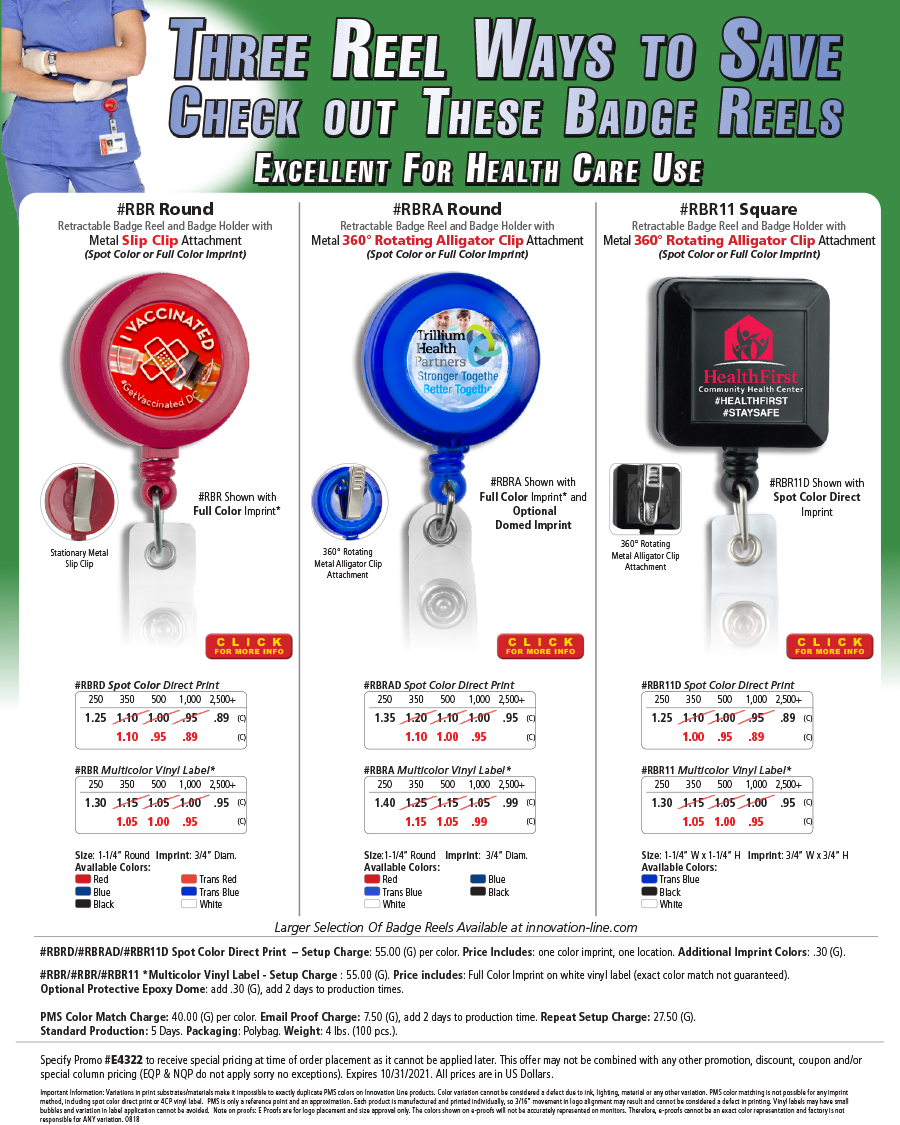 RBRA RBRAD RBR RBRD RBR11 Badge Reels