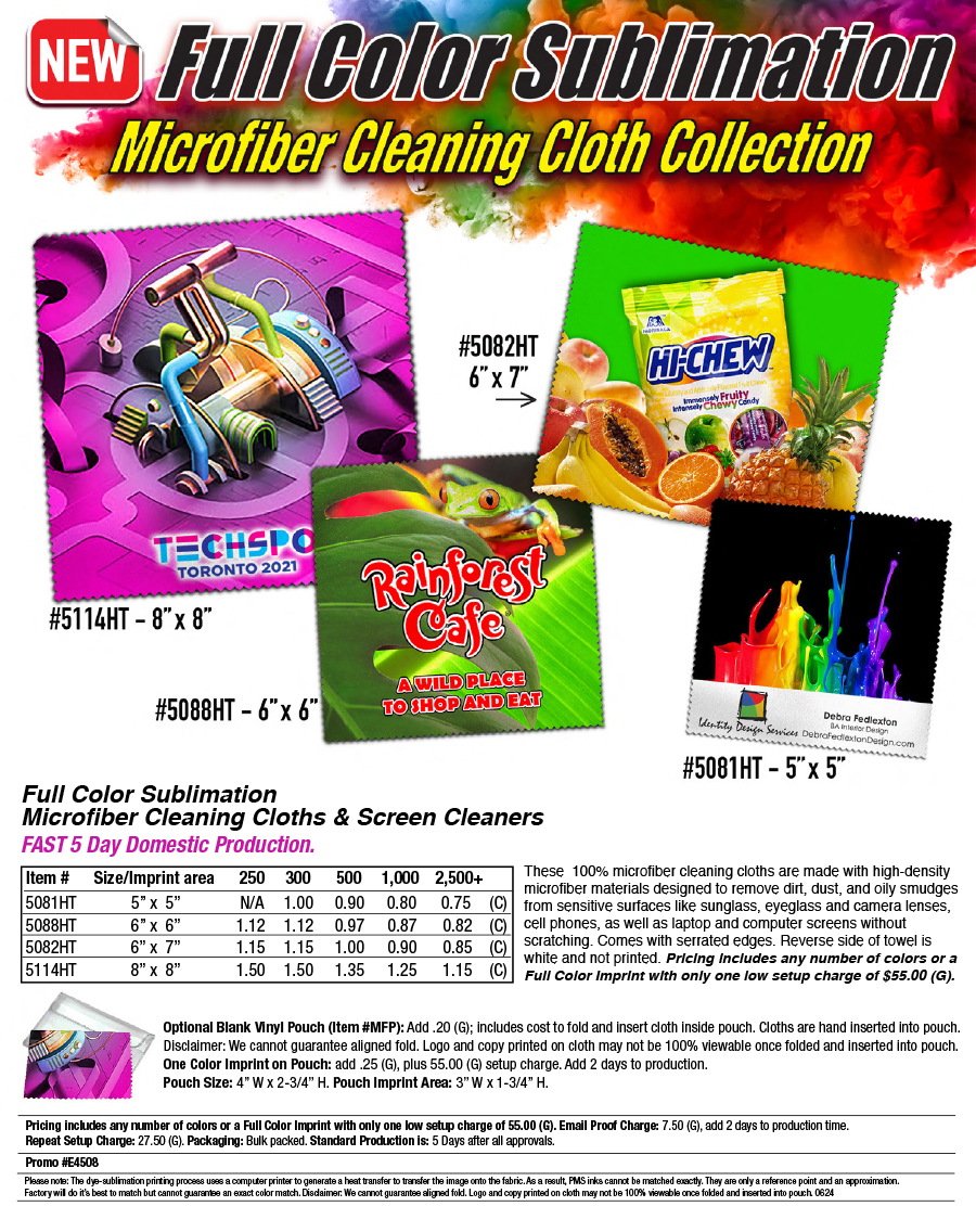 5081HT 5088HT 5082HT 5114HT Full Color Sublimation Cleaning Cloths & Screen Cleaner 
