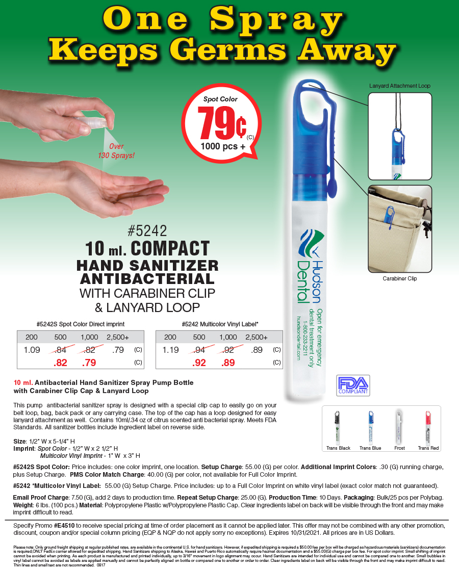 #5242S 5242 Spray Hand Sanitizer Sale