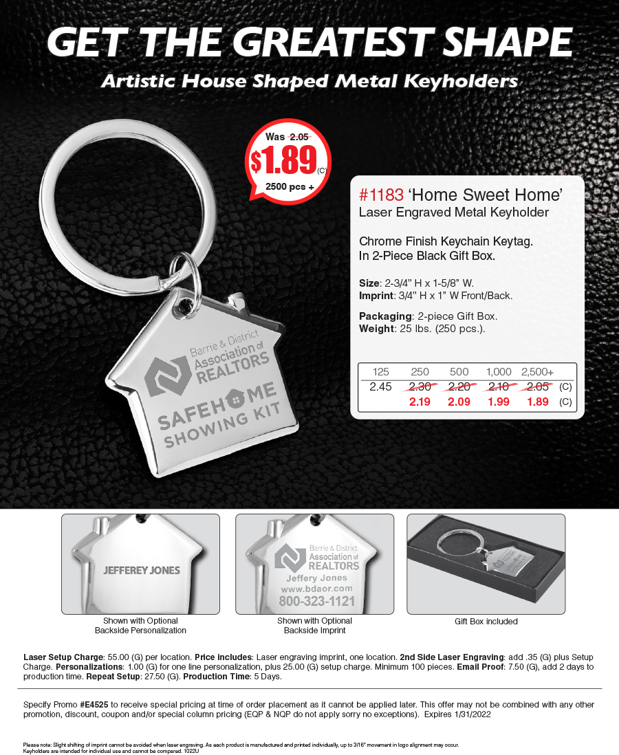 1183 Home Sweet Home Laser Engraved Metal Keyholder