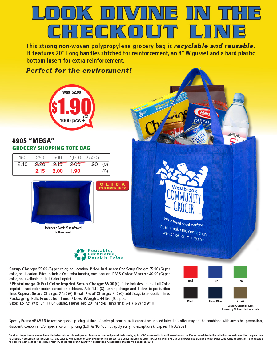 #905 80GSM Reusable Grocery Totes