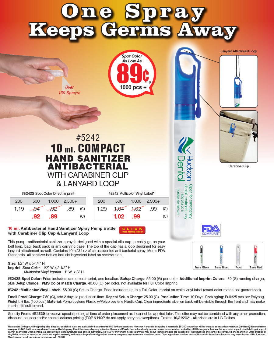 #5242S 5242 Spray Hand Sanitizer Sale