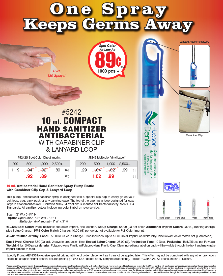 #5242S 5242 Spray Hand Sanitizer Sale