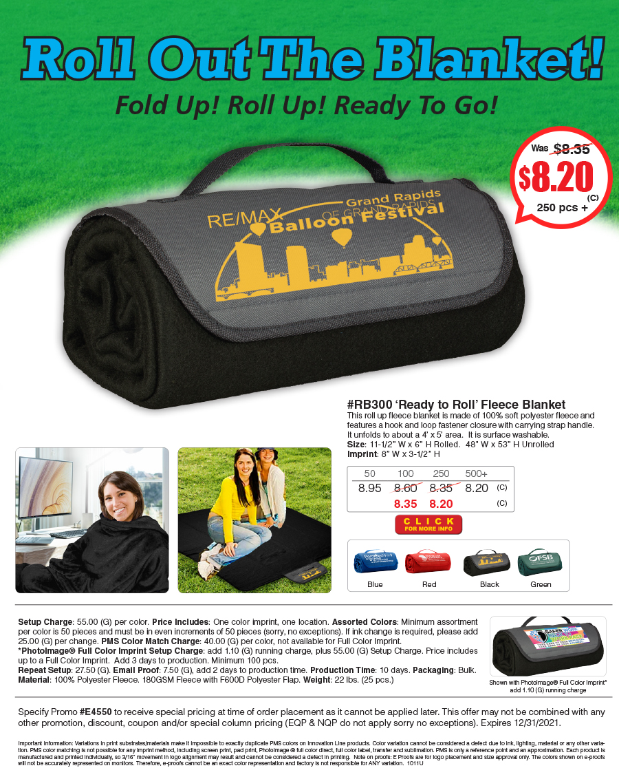 RB300 Ready to Roll Fleece Blanket