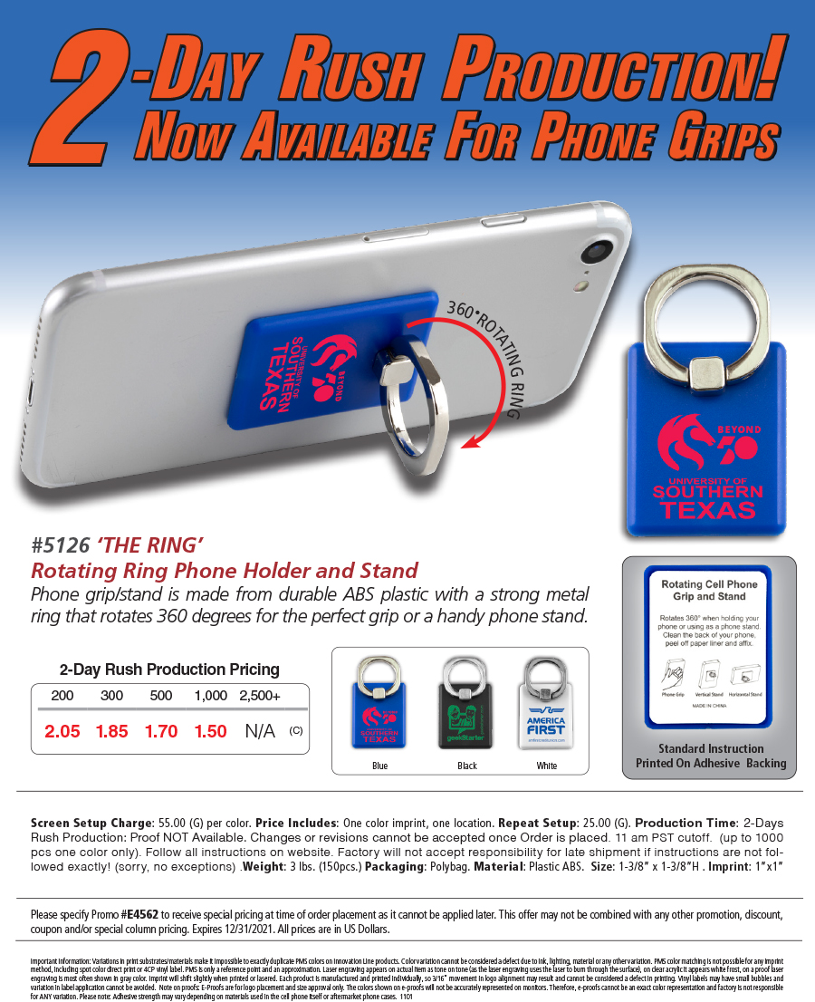 5126 THE RING - Rotating Ring Phone Holder and Stand