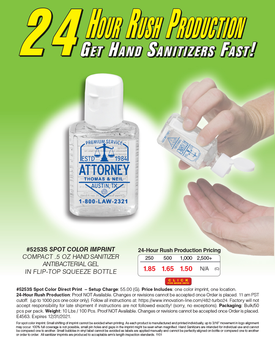 #FLASH SALE 5253S 5253 Half oz Sanitizer Bottle