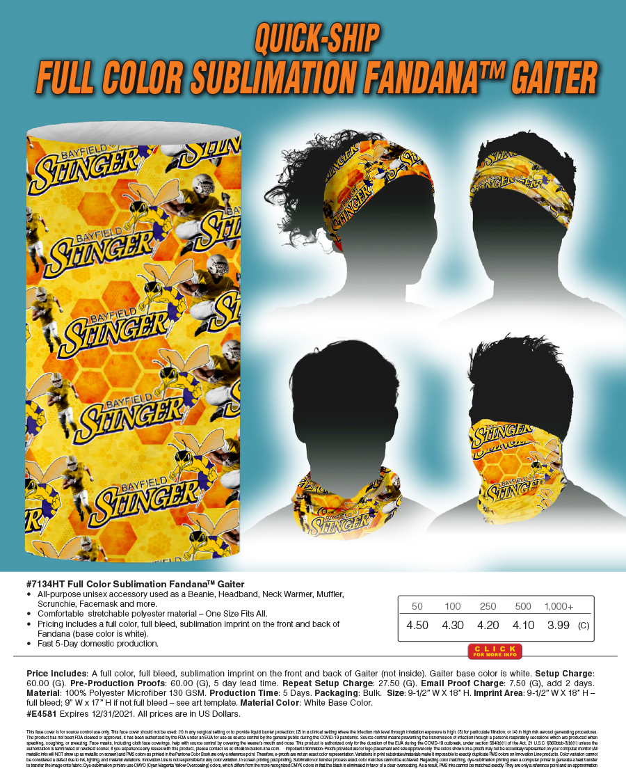 #7134HT Full Color Fandana Gaiter