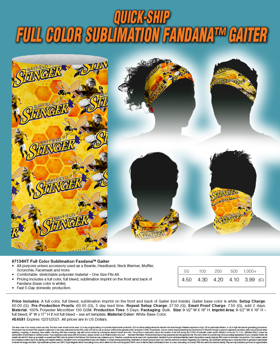 #7134HT Full Color Fandana Gaiter