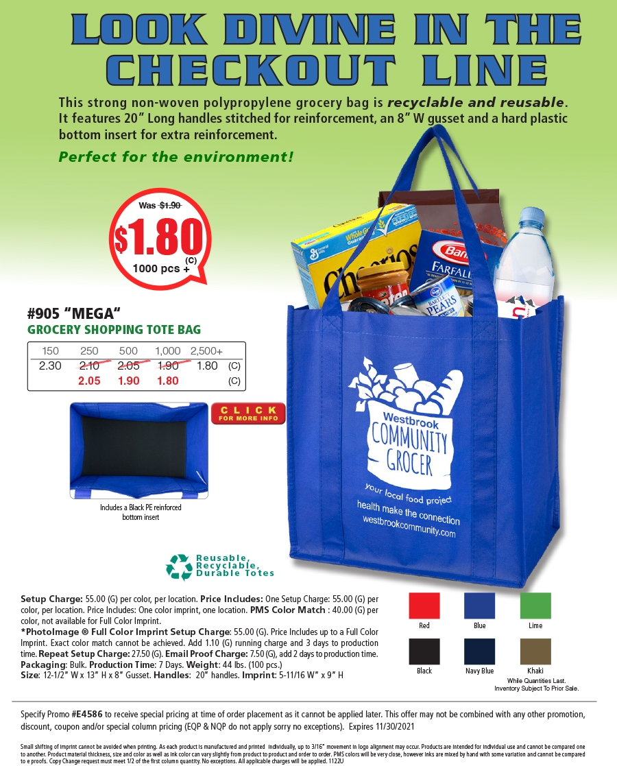 #905 80GSM Reusable Grocery Totes