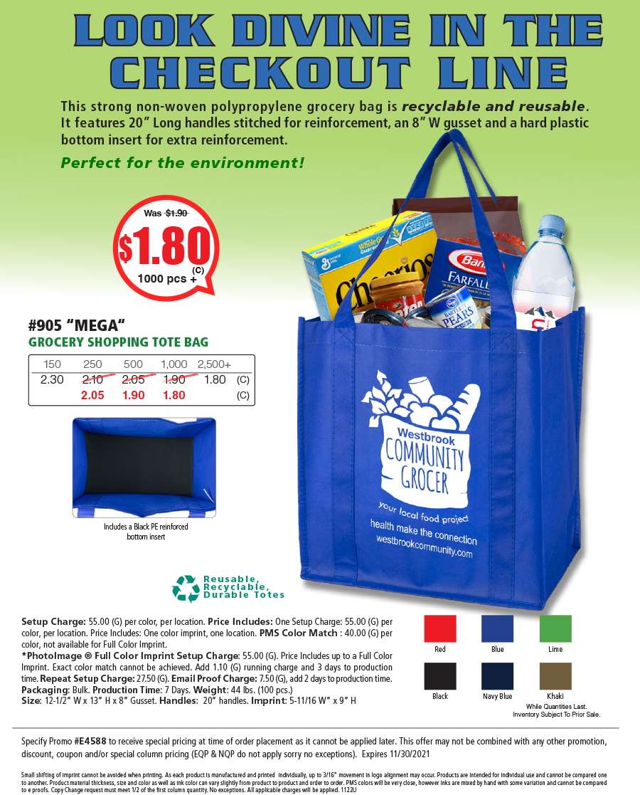 #905 80GSM Reusable Grocery Totes