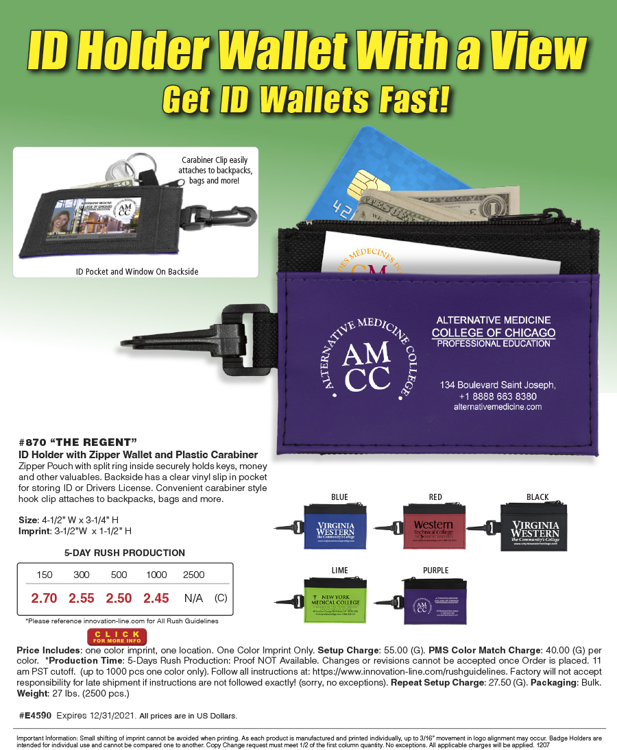 870 ID Holder and Wallet with Carabiner