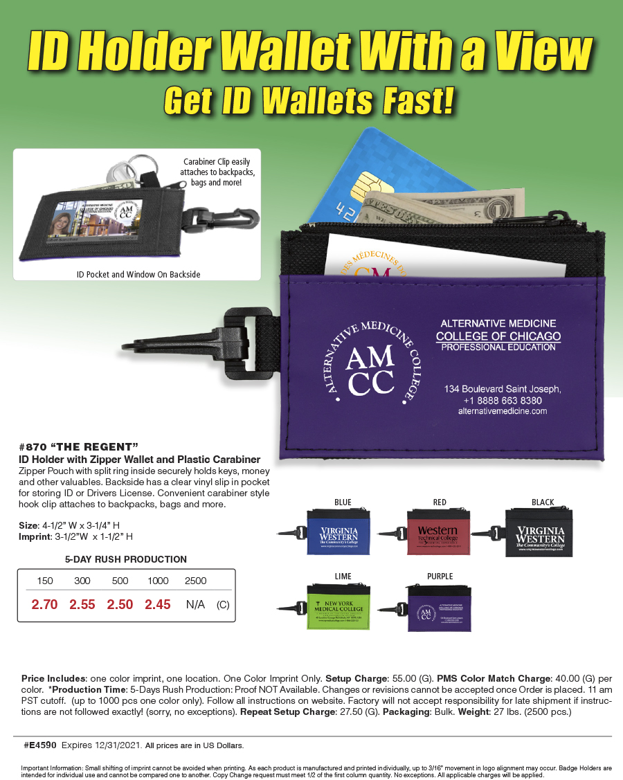 870 ID Holder and Wallet with Carabiner