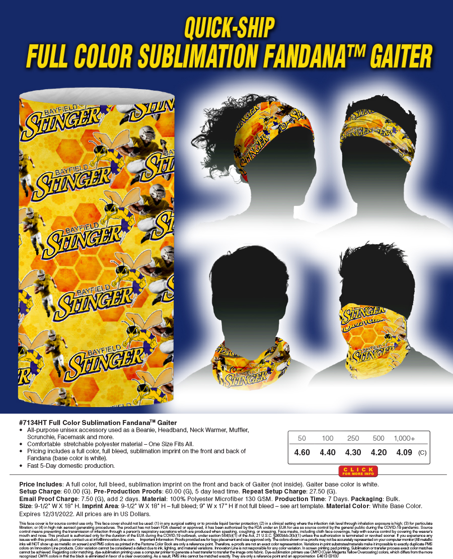 #7134HT Full Color Fandana Gaiter