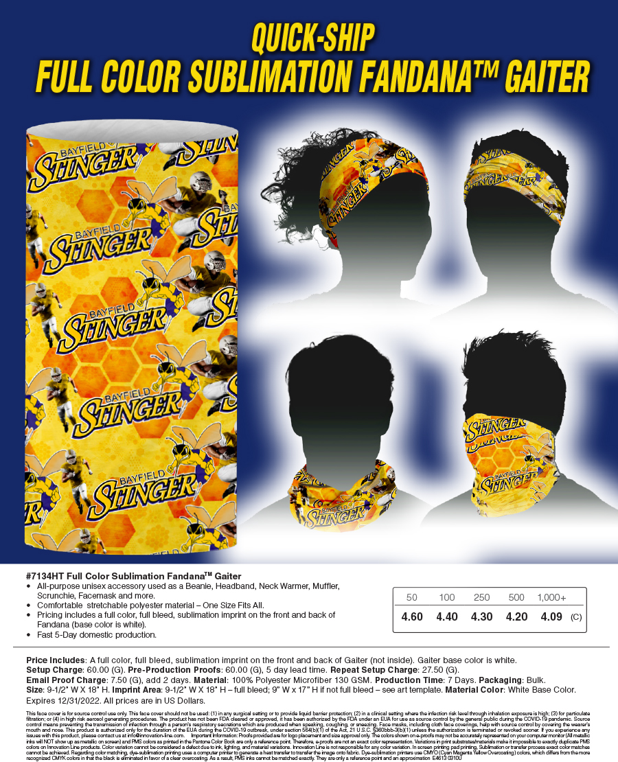 #7134HT Full Color Fandana Gaiter