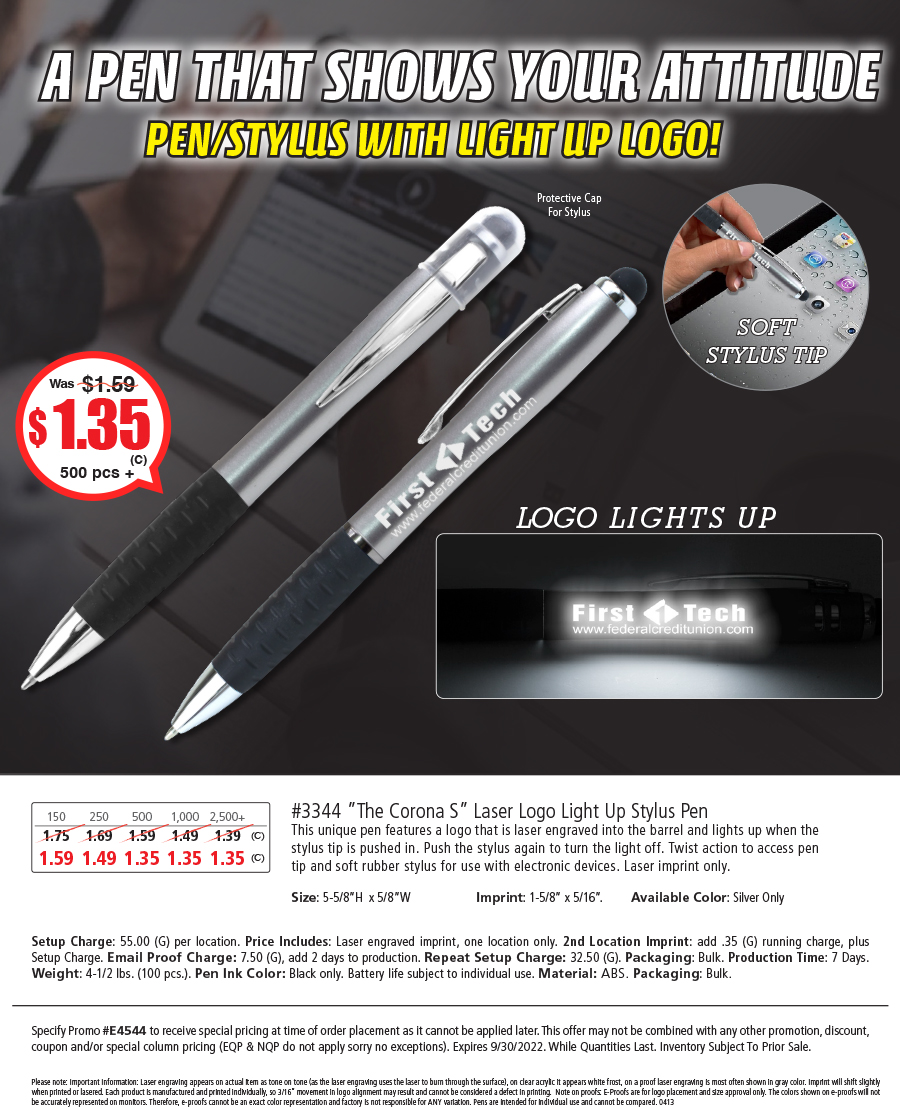 3344 The Corona - Laser Light Up Stylus Pen