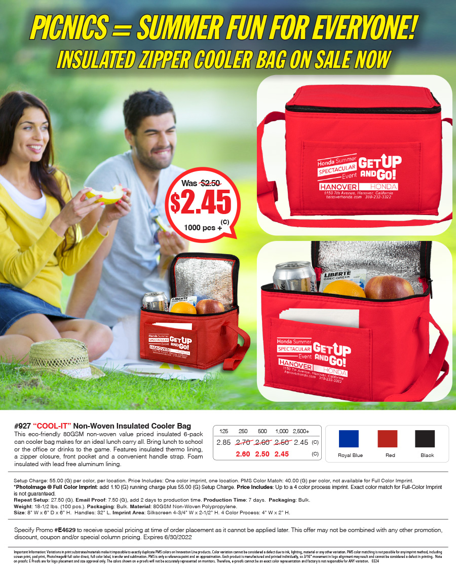 927 80GSM Non-Woven -Cool-it- Insulated Cooler Bag