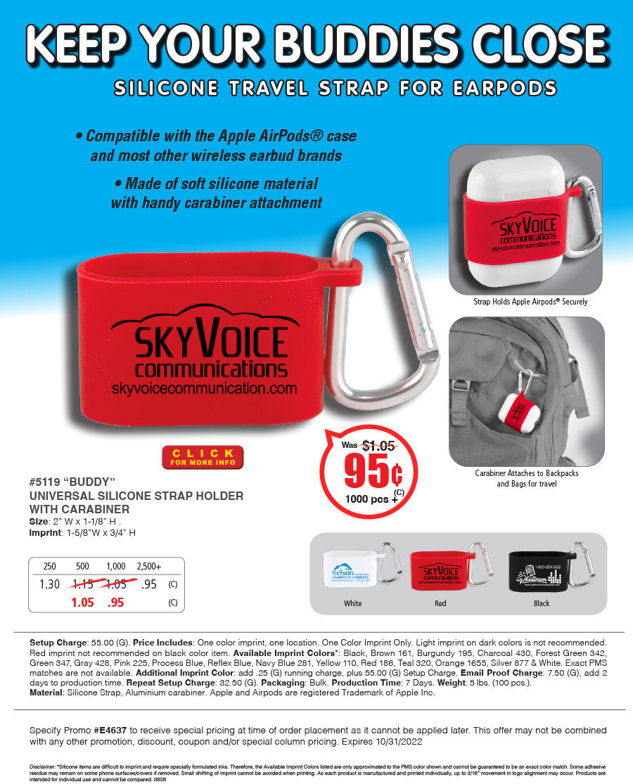 5119 Universal Silicone Strap Holder with Carabiner