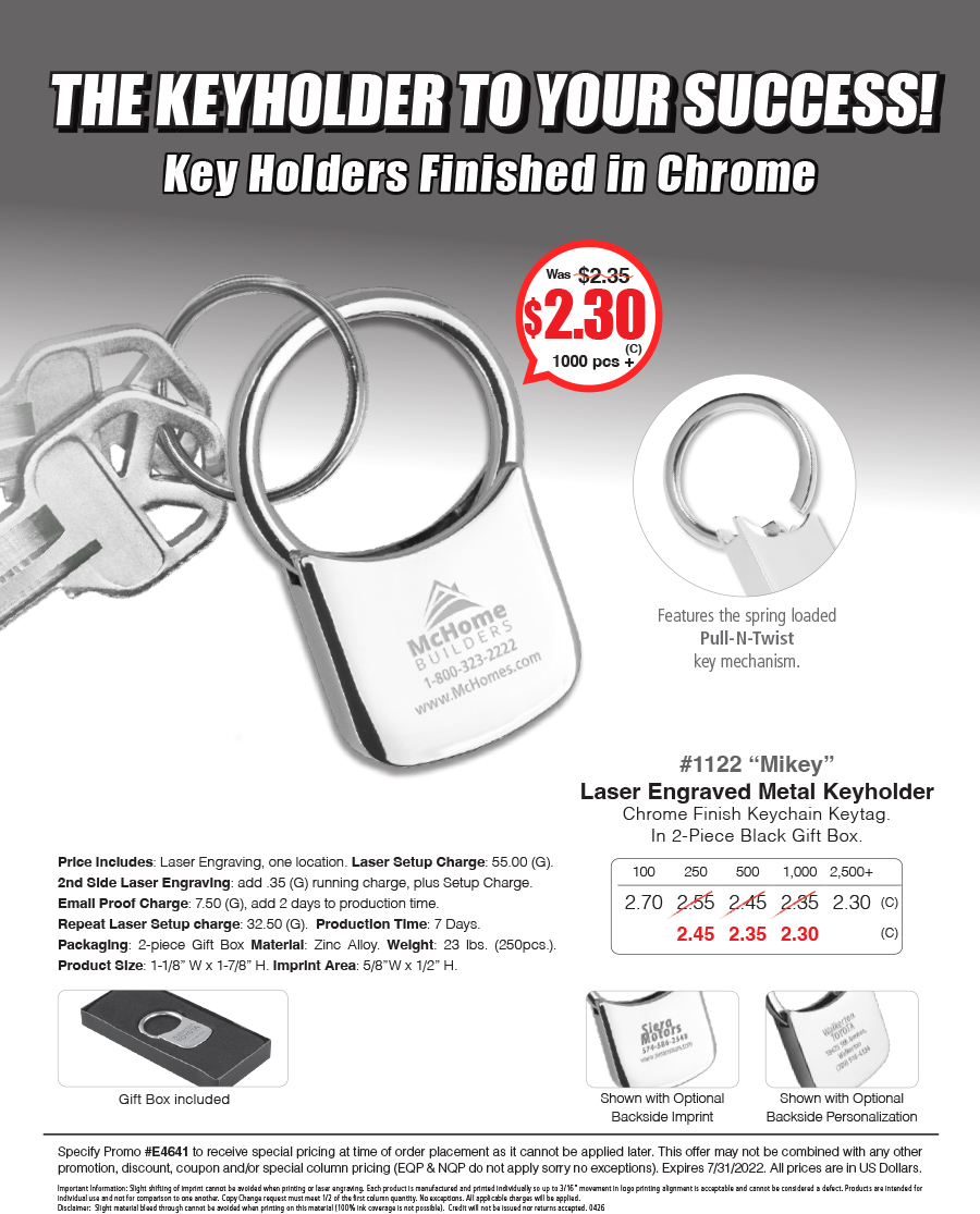 1122 Laser Engraved Metal Keyholder