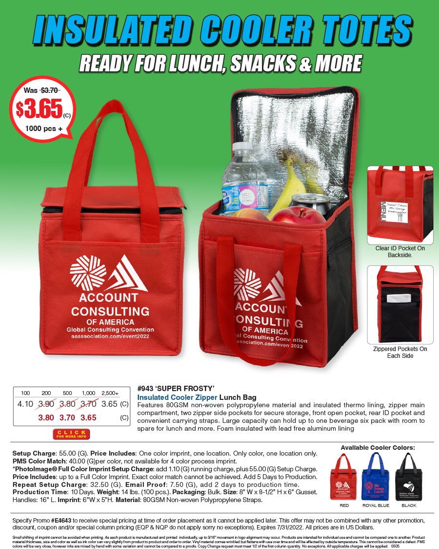 943 Super Frosty - Insulated Cooler Lunch Bag