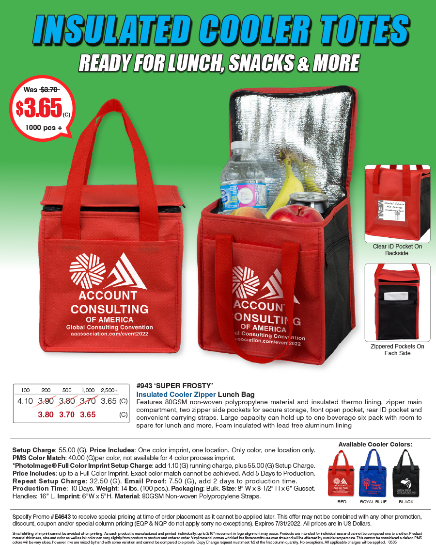 943 Super Frosty - Insulated Cooler Lunch Bag