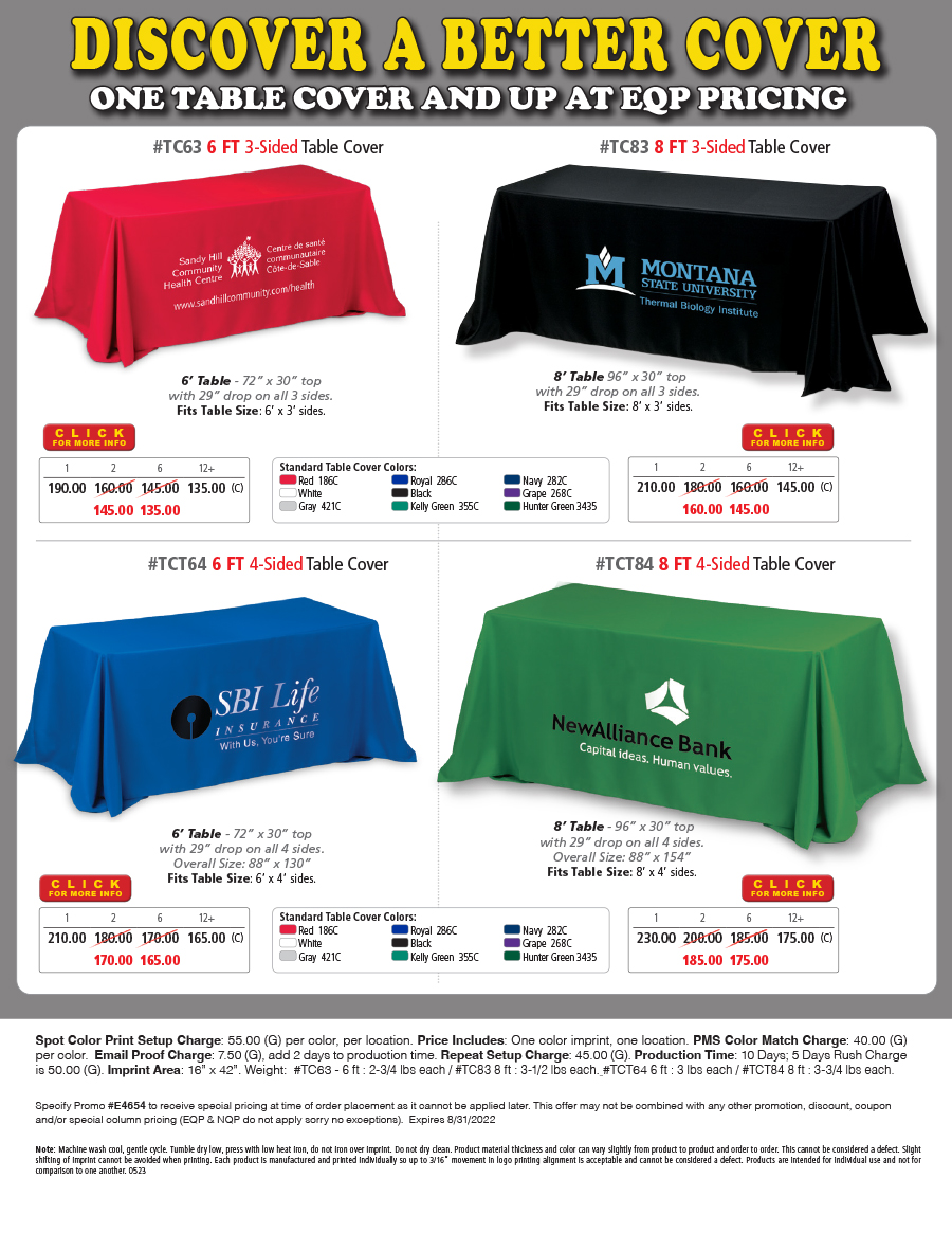 TC63,TC83,TCT64,TCT84 Table Cover Sale
