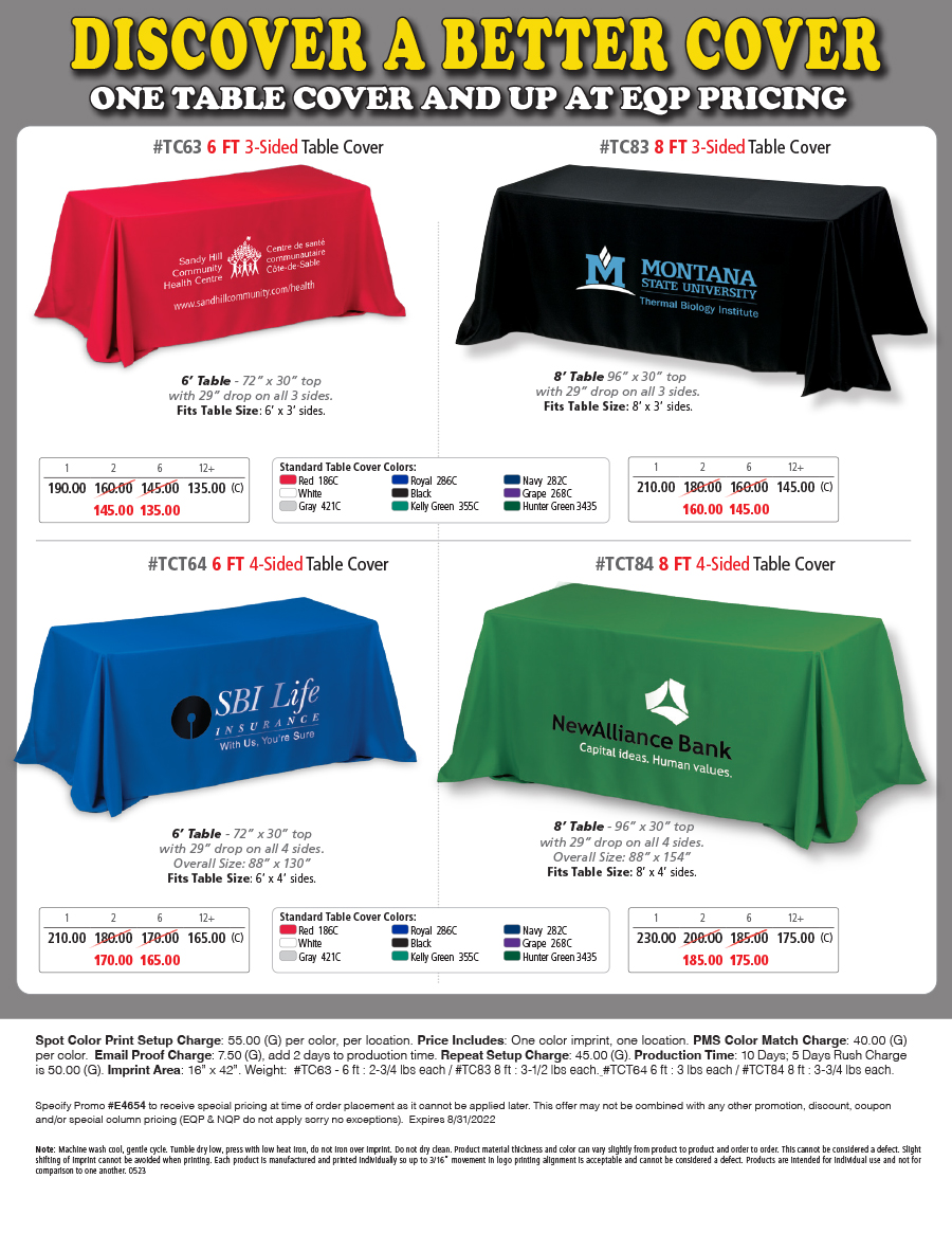 TC63,TC83,TCT64,TCT84 Table Cover Sale
