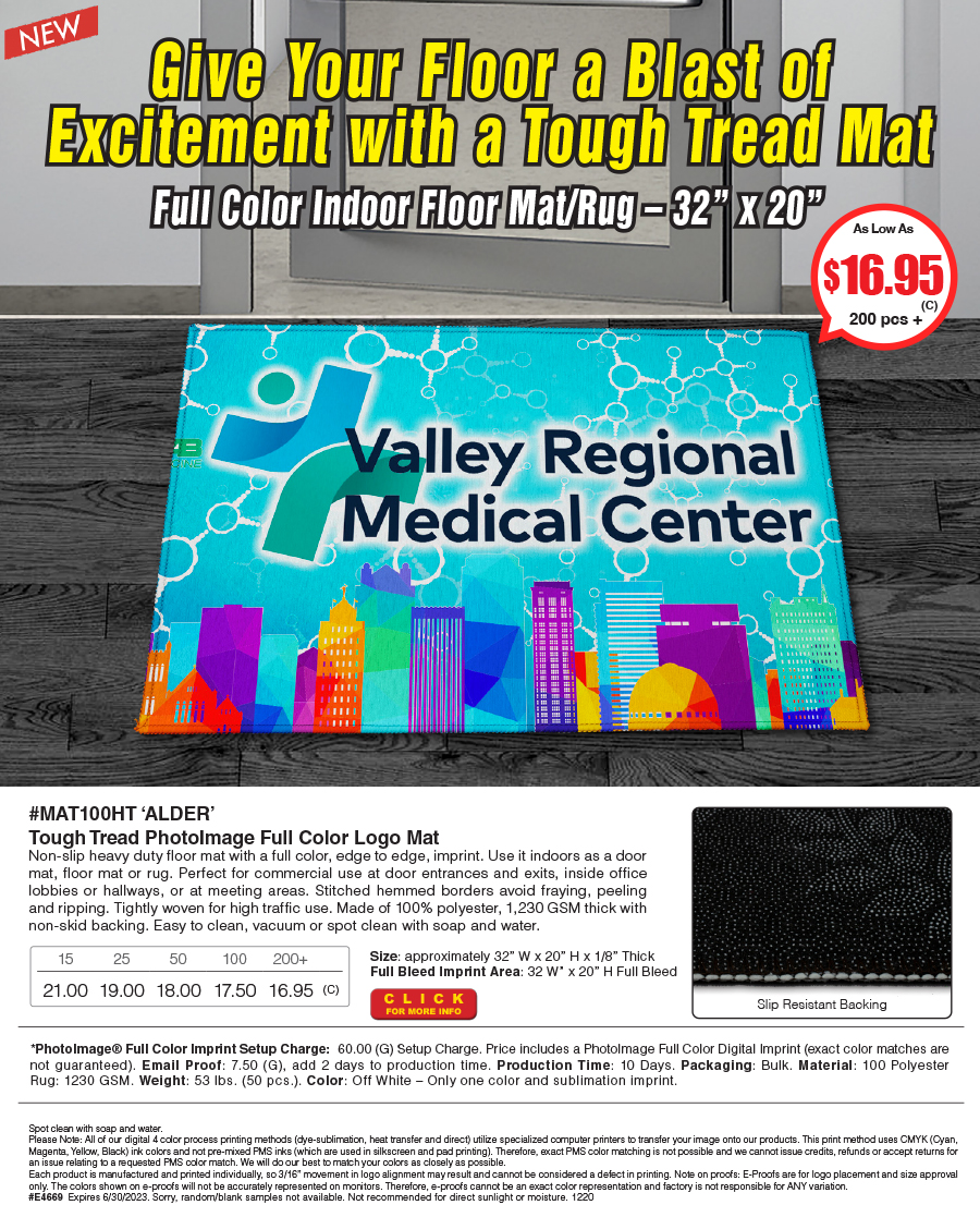 MAT100HT Tough Tread PhotoImage Full Color Logo Mat
