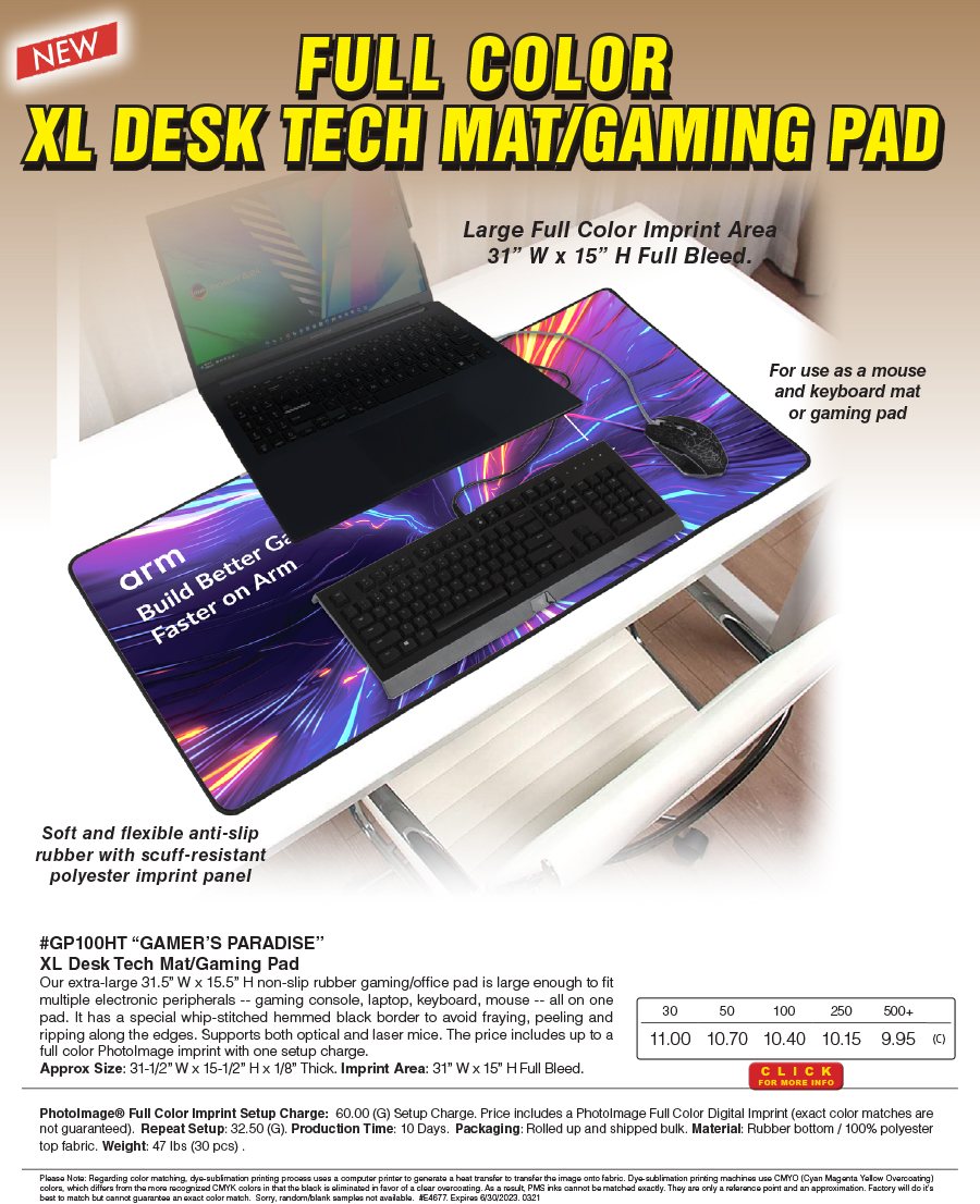 #GP100HT Gamer�s Paradise - XL Desk Tech Mat/Gaming Pad
