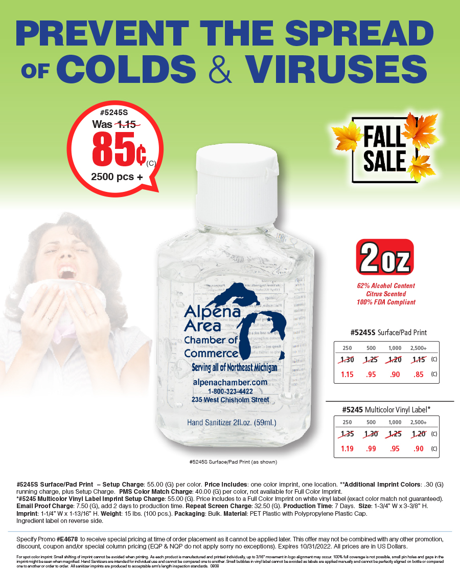 #5245 2 oz Sanitizer Bottle