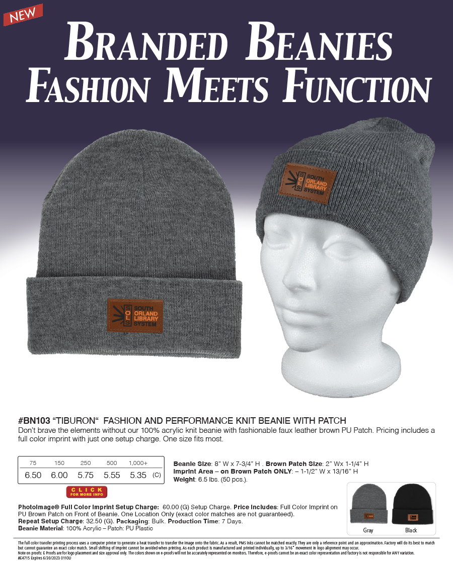 BN103 - Fashion and Performance Beanie
