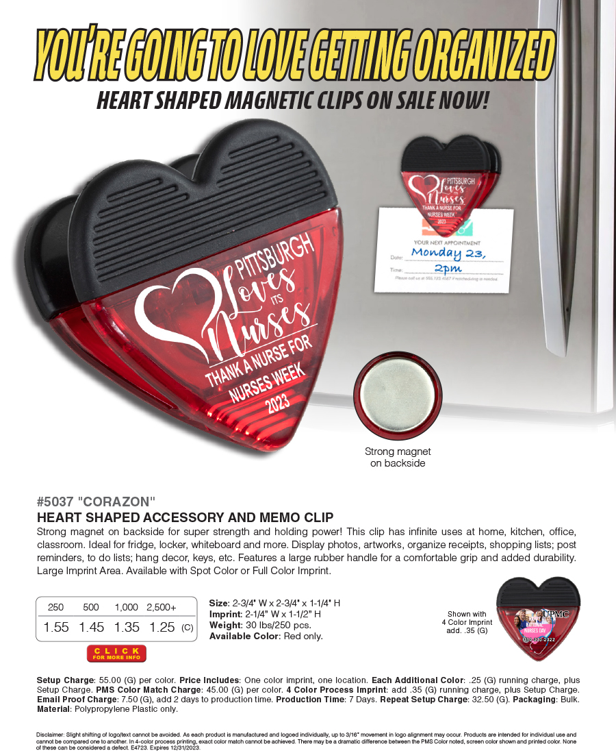 5037 HEART SHAPED accessory and memo clip