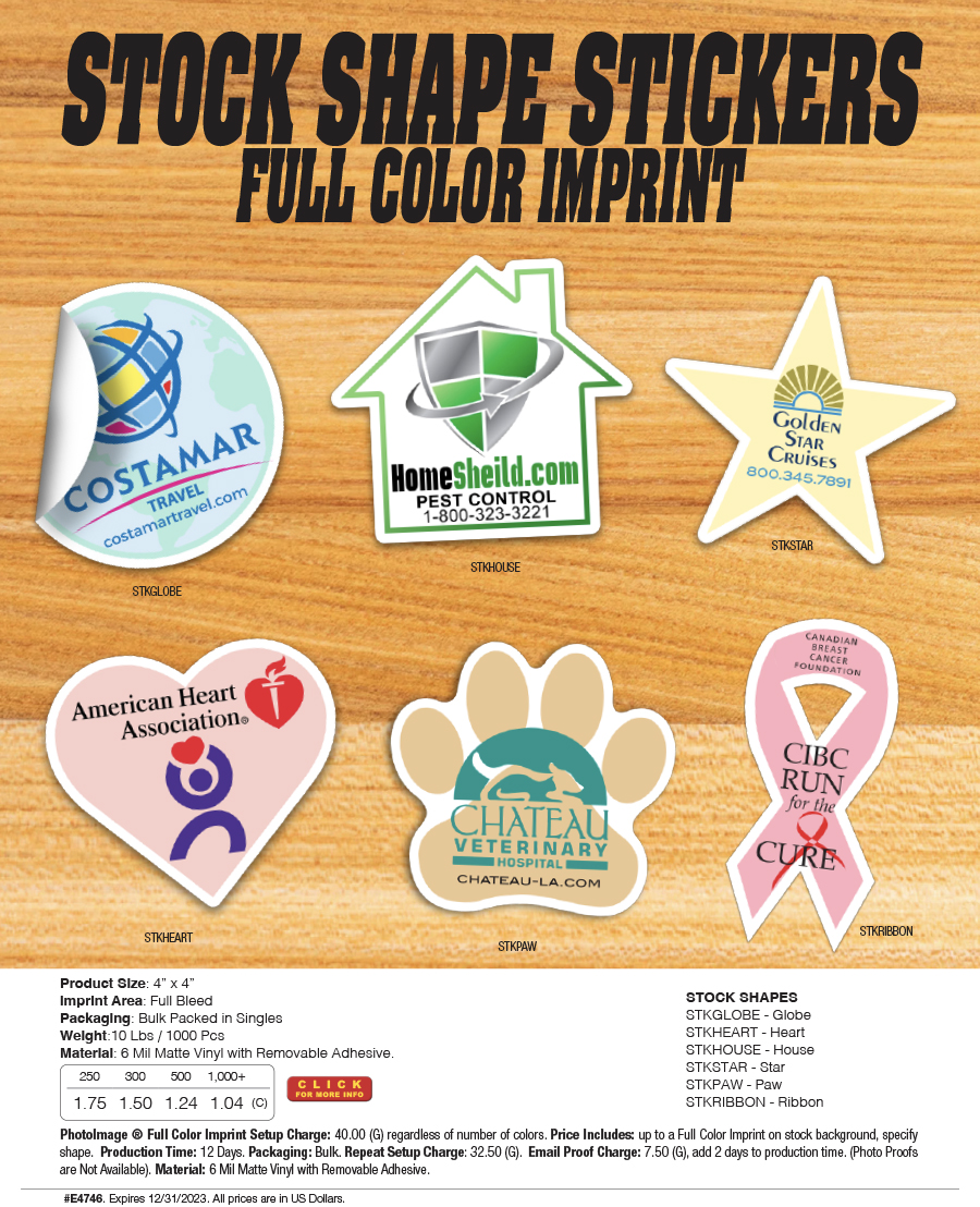 STKCUSTOM Stock Shape Stickers