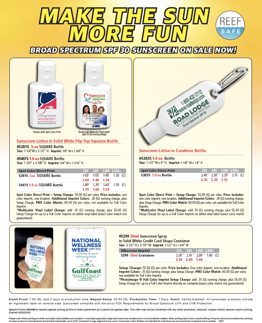 5281S 5407S 5283S 5299 Sunscreen Squeeze Bottle