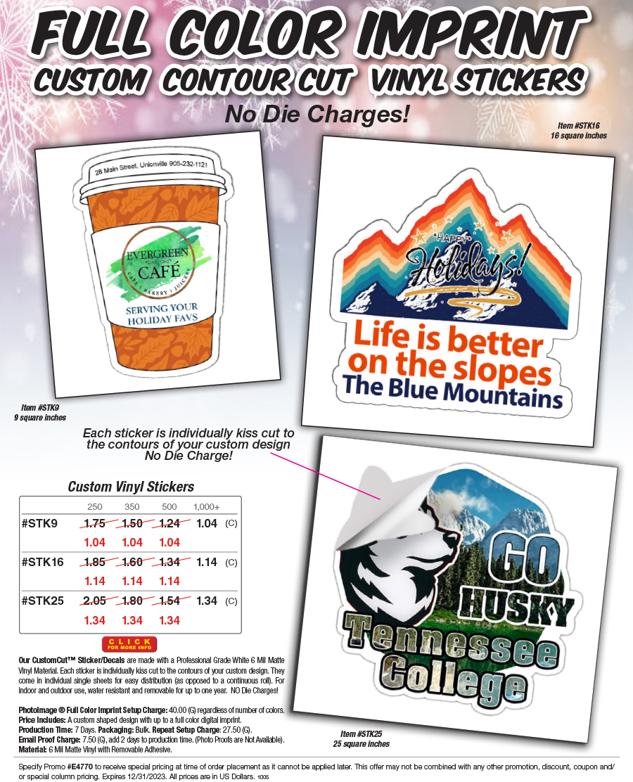 #STK9 #STK16 #STK25 Full Color Custom Shape Removable Vinyl Stickers