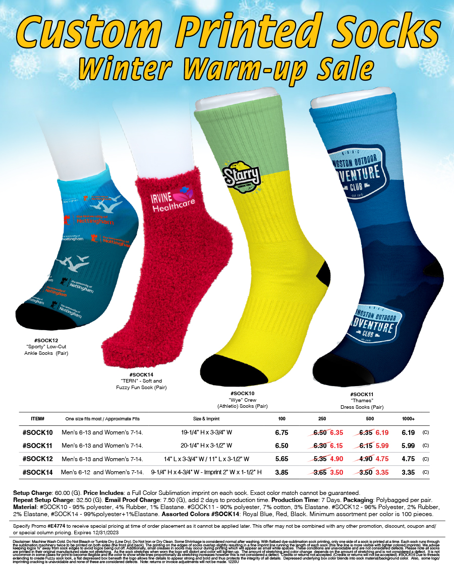 SOCK10 SOCK11 SOCK12 SOCK14 Custom Printed Socks 
