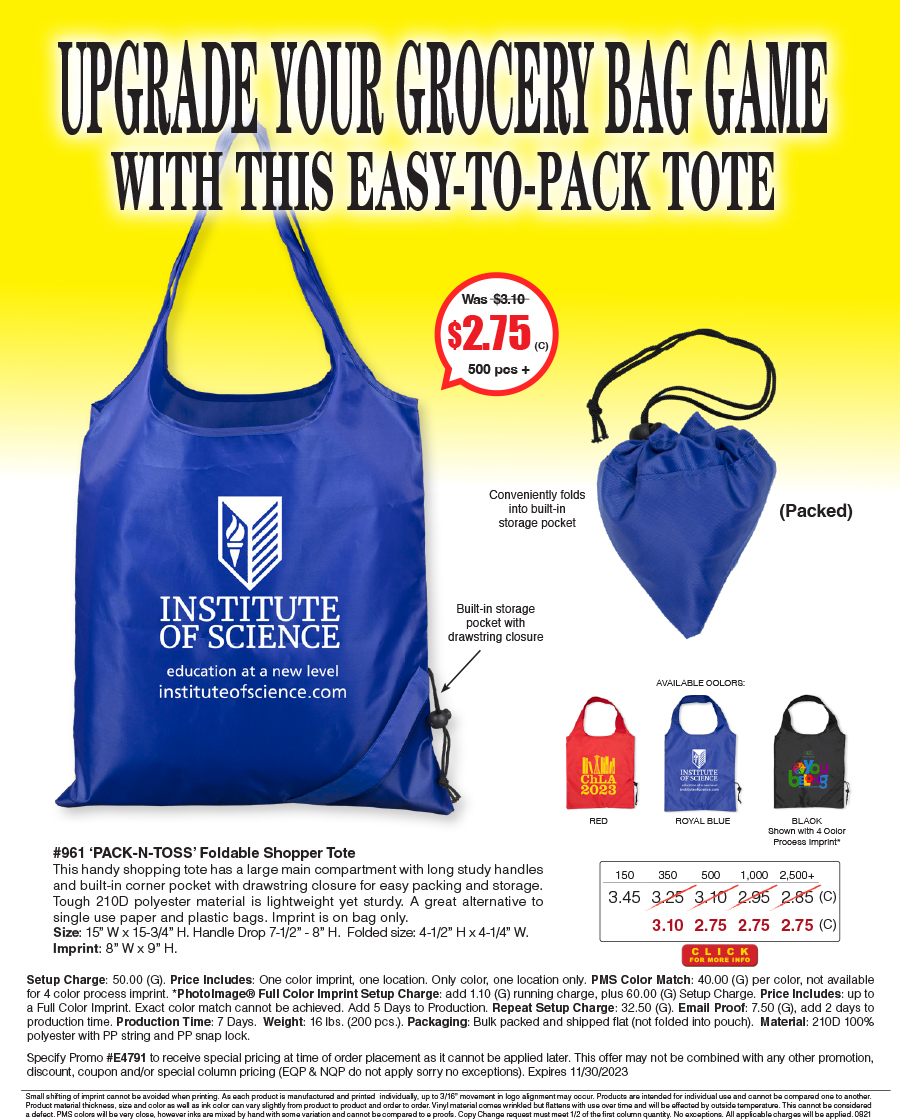 961 Pack-n-Toss - Foldable Shopper Tote