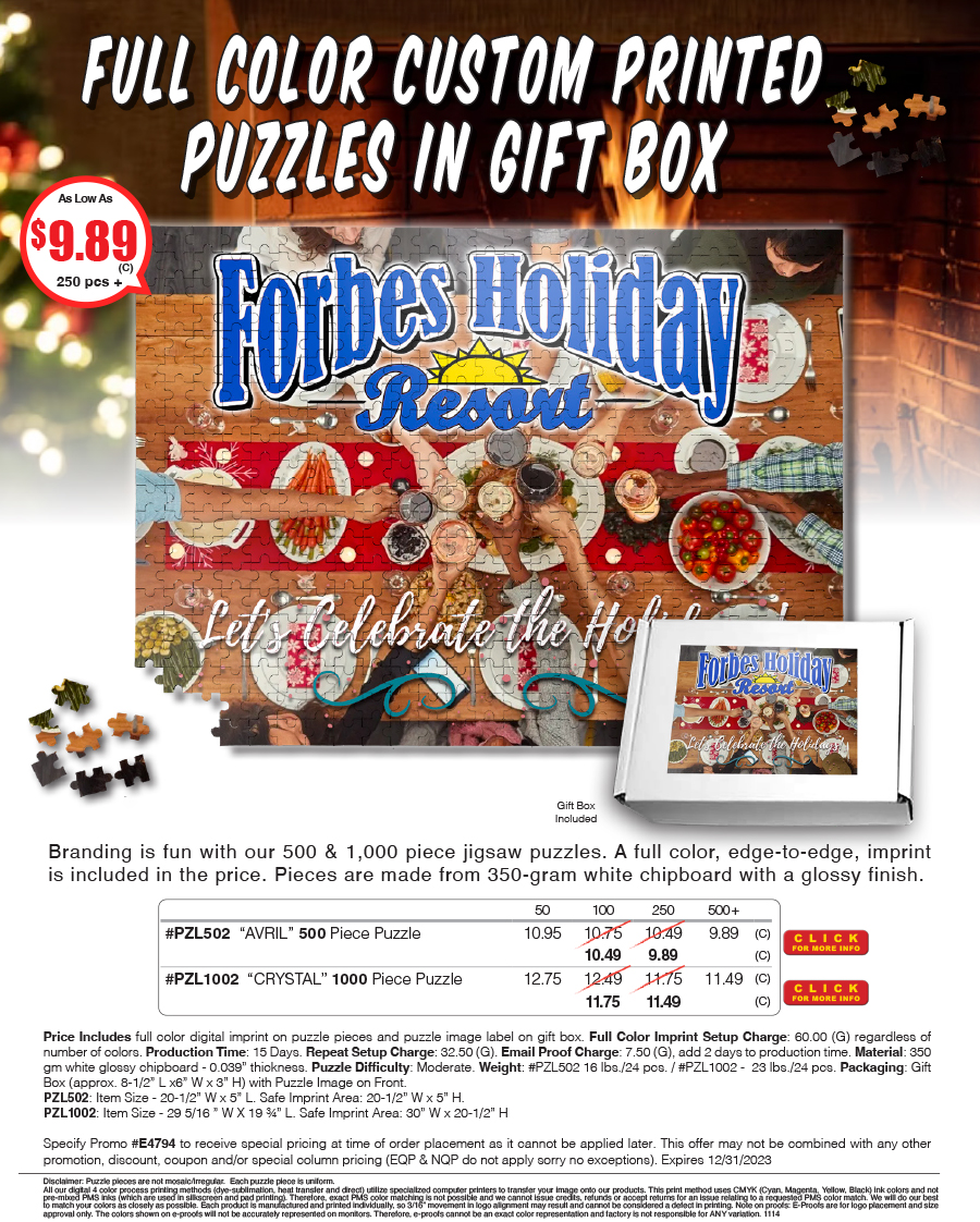 PZL502 PZL1002 Full Color Custom Printed PuzzleS IN GIFT BOX