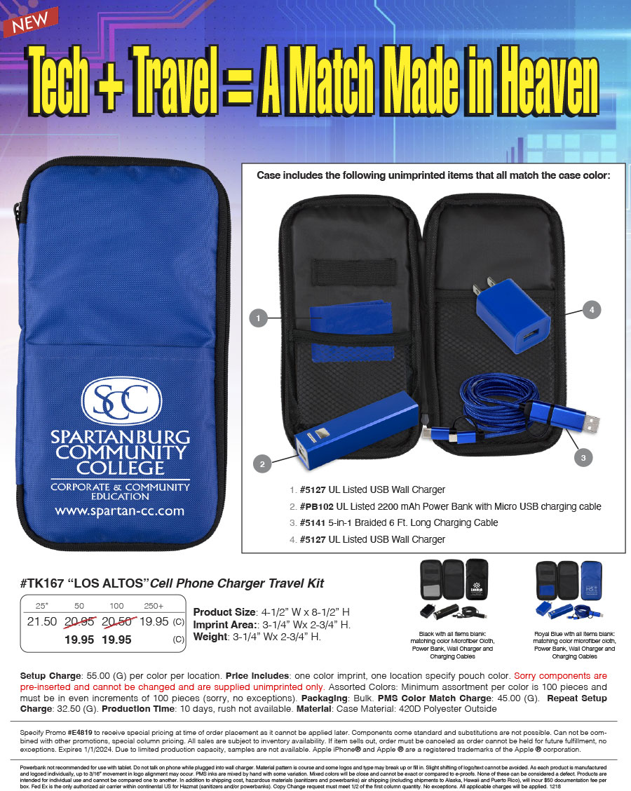 TK167 Cell Phone Charger Travel Kit