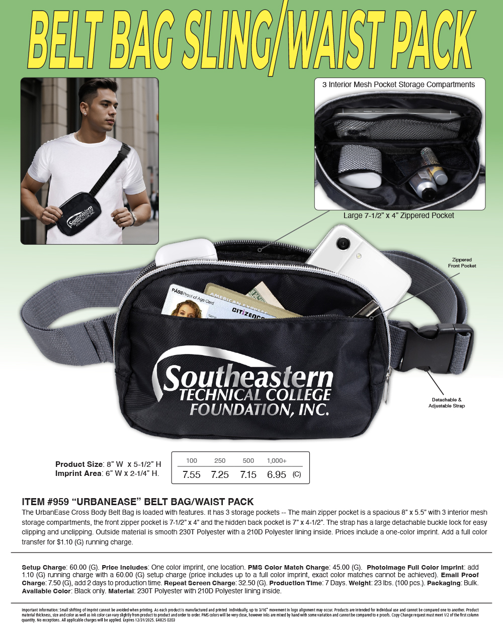 959 The Urbanease - Belt Bag-Waist Pack  